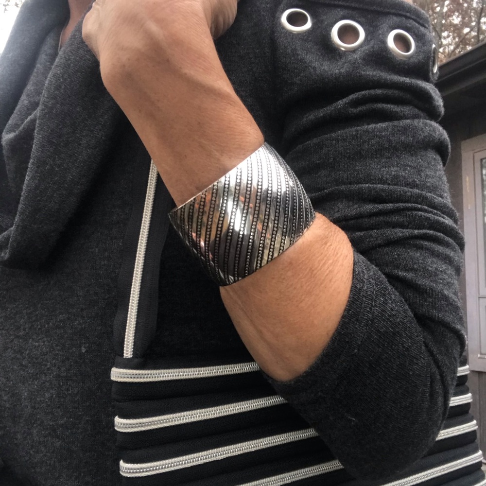 “”NOT FOR SALE””    Silver & Black Cuff
